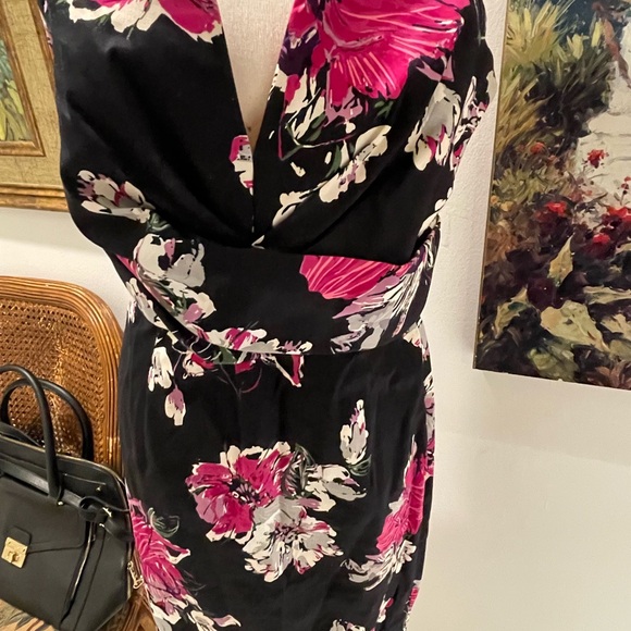 Donna Ricco Black and Pink Floral Dress - Picture 3 of 5